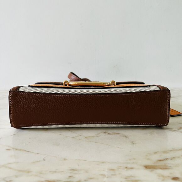 COACH Natural Sunbeam Multi Leather Canvas Mix Jade Shoulder Bag - Picture 4 of 11